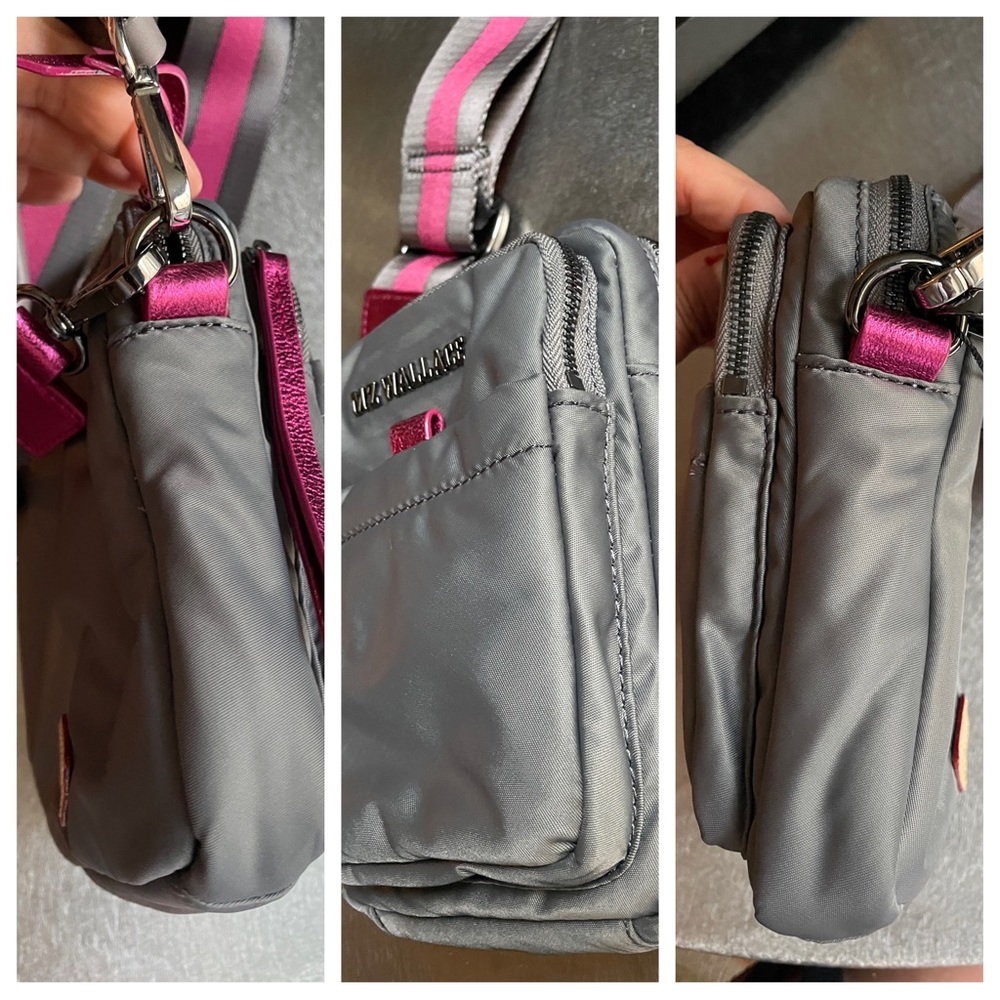 MZW Bowery Crossbody Mini in Ash! Grey & Pink, adjustable removable strap,NWOT. - Picture 8 of 14